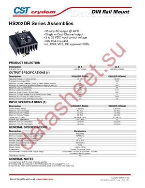 HS202DR-HD6050 datasheet  
